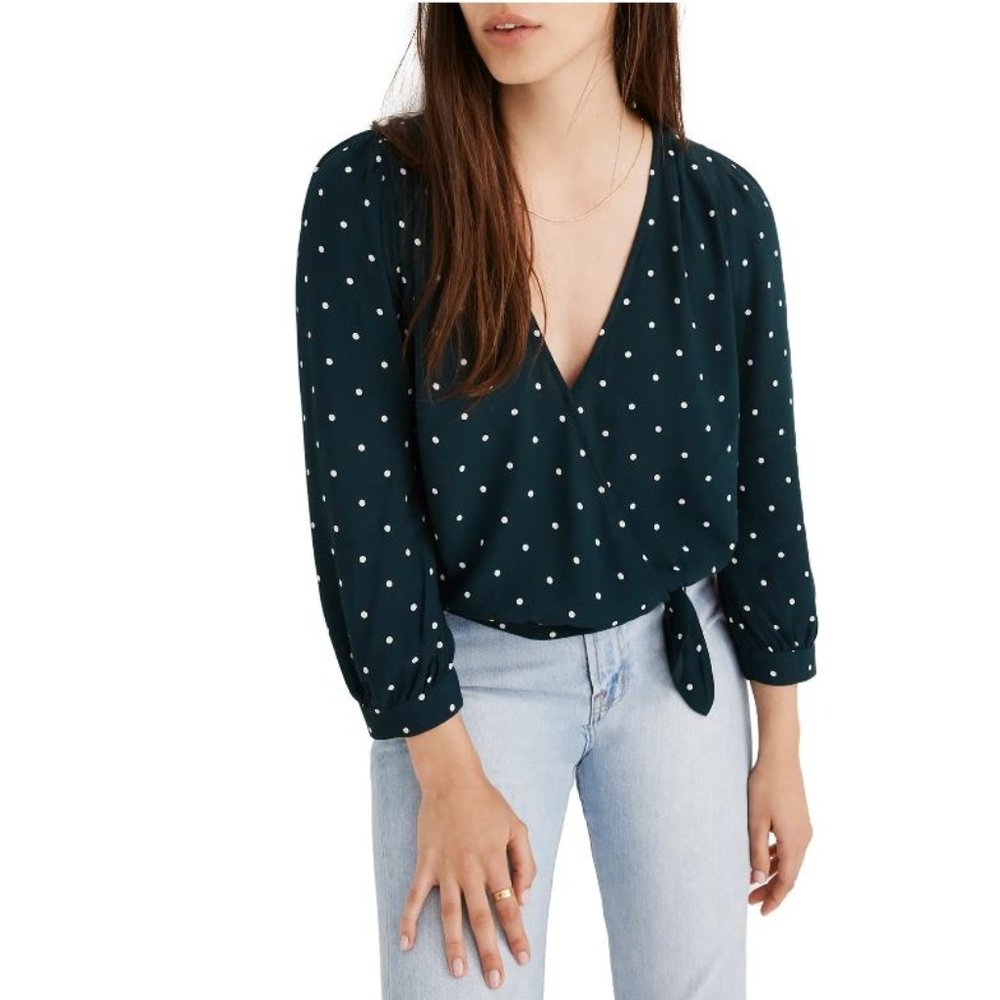 Madewell Dot Wrap Top